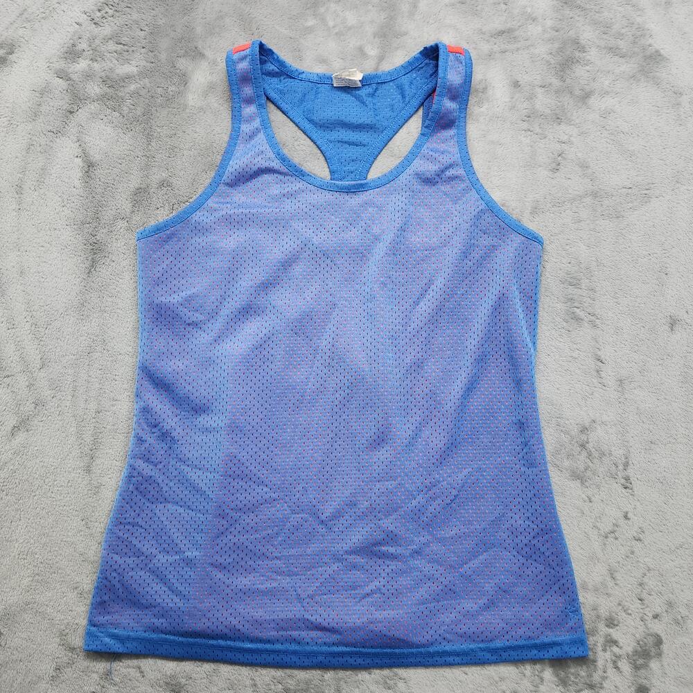 Danskin Now Top Womens S Blue Pink Mesh Double Layer Reversible Jersey Tank‎ Gym